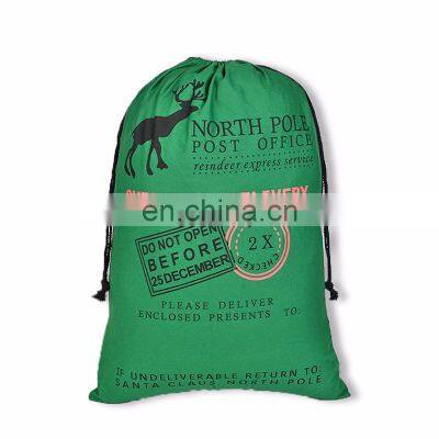 2021 Hot Selling Christmas Sack Canva Bag Cotton Drawstring With Customized Logo Sublimation Blank Christmas Santa Gift Bag photo-3