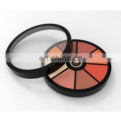 Circle Makeup Round Box Packaging Vegan 8 Colors Eyeshadow Palette Cardboard Gift Packaging ODM