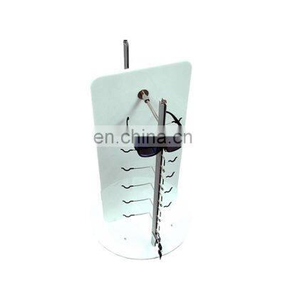 white acrylic rotating locking eyewear display stands, rotating sunglass display holder, locking eyeglass display stands