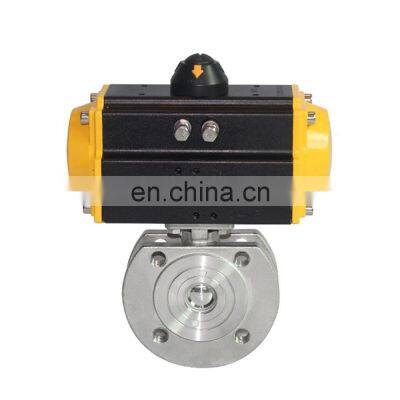 COVNA DN50 1.5 inch Italy Wafer Type Flanged SS304 Double Acting Pneumatic Actuator Ball Valve