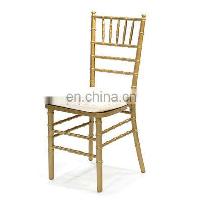 Hot selling gold metal wedding chiavari chair with cushion for chivari event