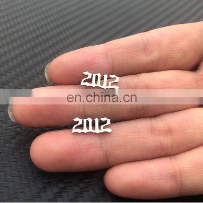 Stainless Steel Earrings For Women Gold Silver Color Birth Year Stud Earring 1996 1997 1998 1999 Earring Jewelry