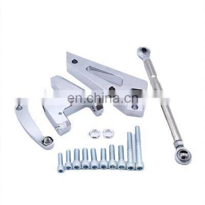 SBC 350 Polished SWP Short Water Pump Aluminum Alternator Bracket Kit for Chevy