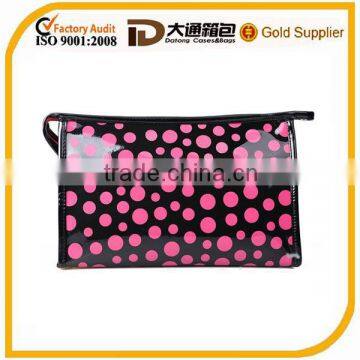 2014 soft environmental polka dots Korean waterproof PU cosmetic bag