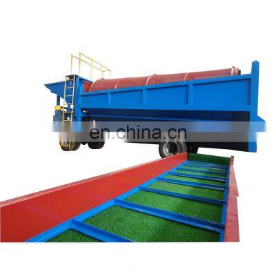 Mobile placer gold washing plant gold mining trommel screen with diesel generator