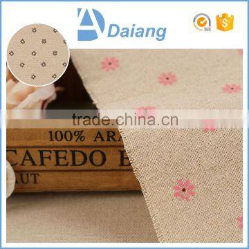 Linen Cotton Fabric 58"-60" Width Beautiful Flower Printed Fabric For Table Cloth photo-3
