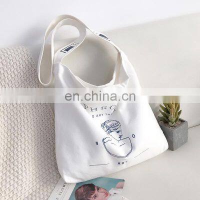 Wholesale Custom Art Canvas Bag Female Simple Print Female Shoulder Bag Large Capacity Student Canvas Cross-body Bag photo-2