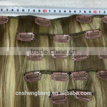 The Look Gold 22 Synthetic Hair Weave With Clips,7pcs Clips on 18" Weave,17clips/100g/pcs ,color P18-22 photo-5
