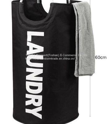 Collapsible Oxford Fabric Laundry Hamper Foldable Canvas Bathroom Cloth Basket With Handles Storage Washing Box for Home Use photo-2