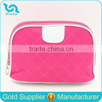 Best Seller Hot Pink Quilted Cosmetic Bag Nylon Travel Quilted Cosmetic Bag