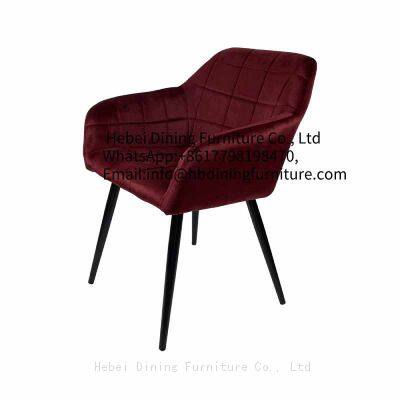 Dining Furniture Modern Elegant Dining Chairs Nordic Colourful Dining Chair with Metal Legs Velvet Dining Chairs