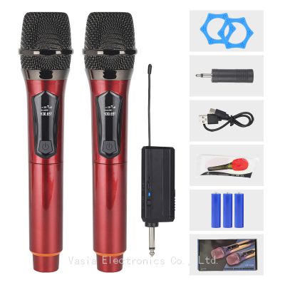 Professional Handheld Wireless Dynamic UHF Mic rechargeable stage performance Microphone VHF Wireless karaoke Mic for church