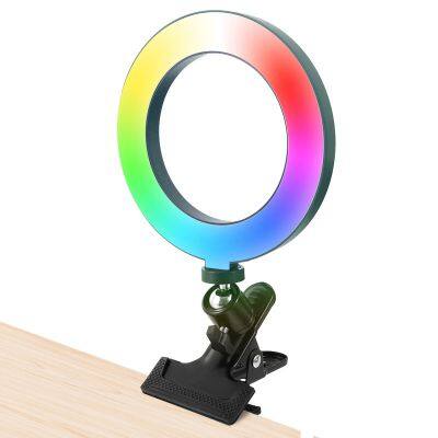 New 6inch Selfi Ring Lamp Desktop Arm Stand Live Makeup Computer Ring Light Multicolor Led Selfie Light