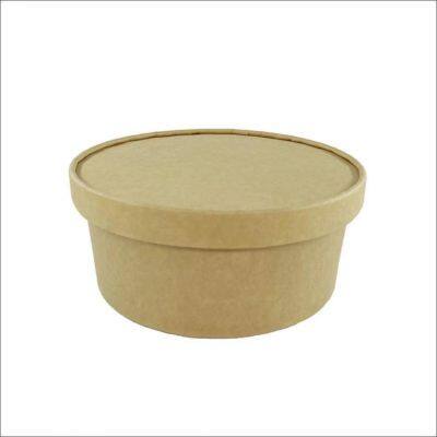 Disposable Paper Bowl Heatable Kraft Food Bowl Rectangular Kraft Bowl 32oz