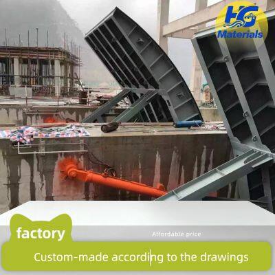 Wheeled arched steel gate, large reservoir steel gate, sewage treatment steel gate, double-leaf steel gate