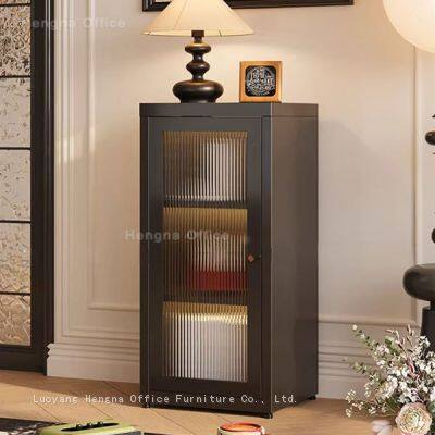 Großhandel bogenförmiger Metall-Schließfachschrank - CBT436 | Ästhetisches Büchergestell für das Zuhause und Büro - Zwei Glasoptionen (3C-Verscheibung/Langes Regenbogen-Glas) photo-2