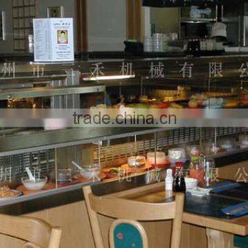 Double-deck rotary sushi conveyor system