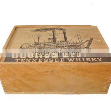 Pine Wood Box&Crates Product Type and Europe Regional Feature Wooden whisky box