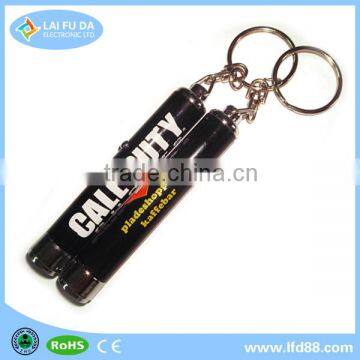 Battery Aluminum Led Projector Customed Keychain Lamp Torch Keychain With Carabiner photo-2
