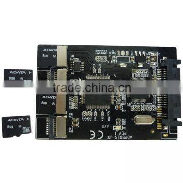 4 TF Card to MICRO SATA adapter card 2.5" hdd enclosure RAID Multi TF cards to SATA converter