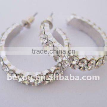 Metal Pop Crystal Hoop Earring