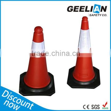 50cm lowest price rubber base PE road safety cone