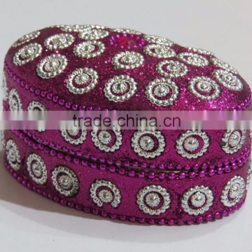 Jeweled trinket box attractive glitter and mirror jewelry boxes