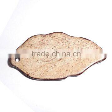 leave shape laser engraved decorative coconut shell wood button