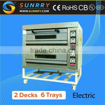 Hot sale 2 decks 6 trays electric commercial cake baking oven used bakery oven