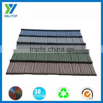 Wood type hot sale aluminium zinc stone chip coated metal roof tile