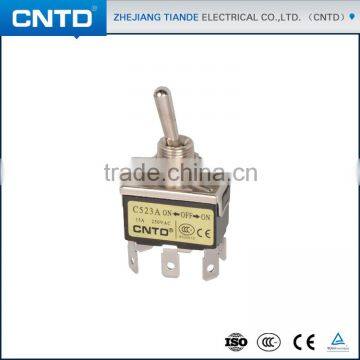 CNTD Tab Terminal Toggle Switch ON-OFF-ON 6 Pins Self-reset Toggle Switch C523A