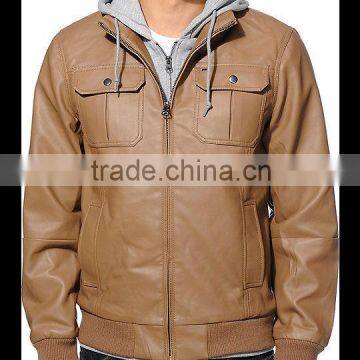 leather bomber jacket brown color