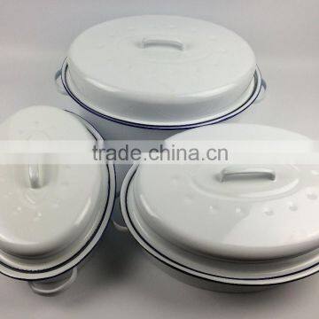 Enamel Coated Steel Pot,Enamel Roast Chicken Pan ,Enamel Oval Roaster , Self Basting Oval Roaster,Roast Chicken Machine, photo-2