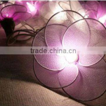 Purple, Soft Purple and White Nylon Flower String Lights Patio Wedding and Party Decoration