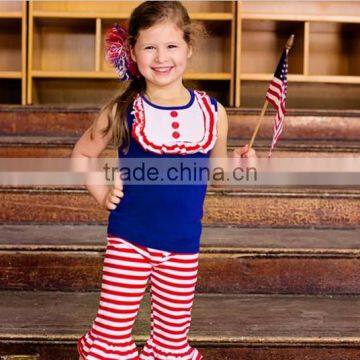 Hot Sale Summer Posh Teen Girl Matching Clothing Set 4th of July Patriotic Outfit Set for Babies photo-6