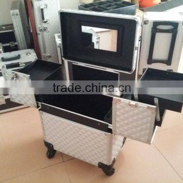 trolley vanity beauty box with 360 degree wheels