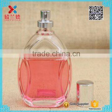 Modern design luxury style high end 110ml 4oz transparent clear glass cosmetic perfume bottles container with cap and spray                        
                                                                                Supplier's Choice