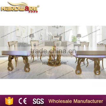 Foshan led remote control half moon stainless steel wedding table