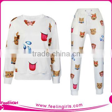 Custom Sweatshirt Fabric Hoodie And Pants For Girls