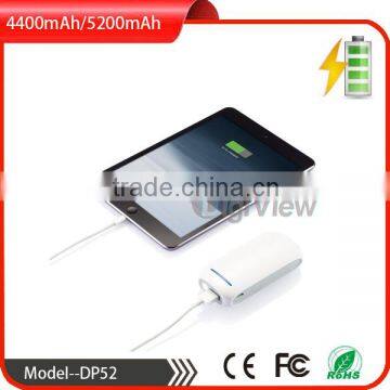 Brand New UV Finish Power Bank 4400mAh/5200mAh with LED Torch for Smart Phone