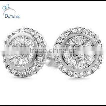 micro pave silver earrings for men