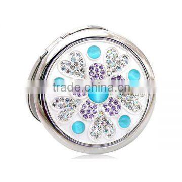 Decorated fashion compact mirror,metal compact mirror for ladies