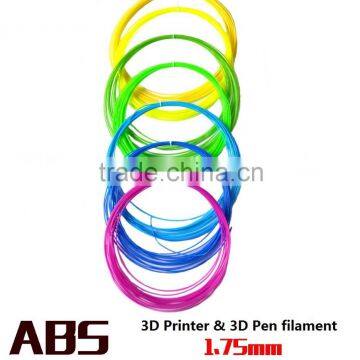 ABS Filament 1.75mm multi Colors Sample for 3D Printer & 3D Printing Pen MakerBot/RepRap/UP/Mendel