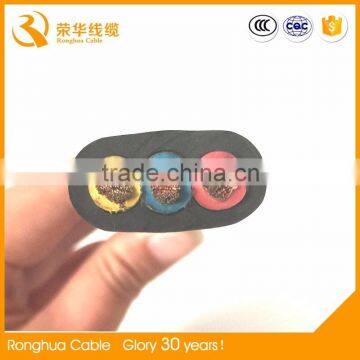 Ronghua Cable 450/750V 3*2.5mm2 rubber flat cable waterproof cable for submersible pumps cable