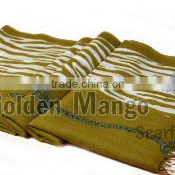 Fashion printed wool pashmina shawl