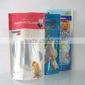 Custom half transparent pet food bag