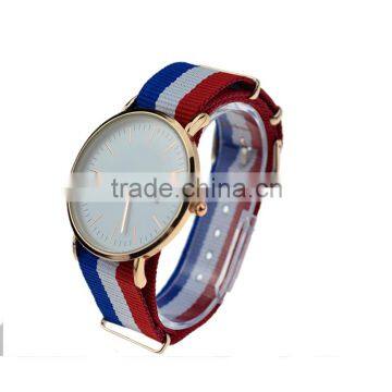 2016 mens watches top brand luxury print your logo Leather Nylon band watch