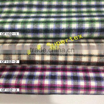 100% cotton yarn dyed check fabric with peach in stock for garment and shirt 21*21 64*54