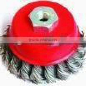 4" twisted wire cup brush