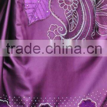 CL6303-7 newest style African big embroidered velvet material with sequins or crystal stones softly